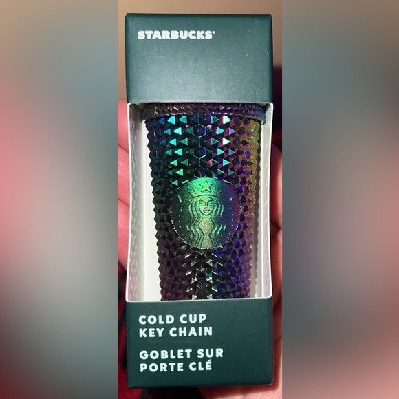Starbucks Mini Cup Keychain | Studded Metalic Rainbow Fall 2023 - Picture 2 of 3